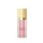 Gentle pink serum bottle with a gold cap, for soothing skincare.